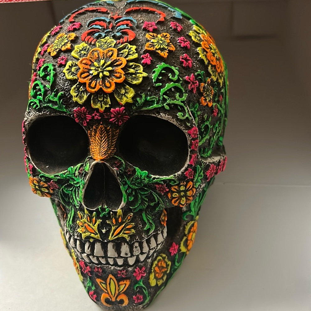 Gifts & Decor Ebros Colorful Day of The Dead Floral Sugar Skull Statue